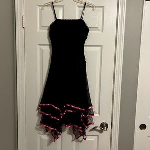 Cache strapless prom dress Black with Pink Trim